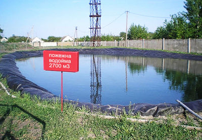 Штучна пожежна водойма відкритого типу з мембрани ПВХ