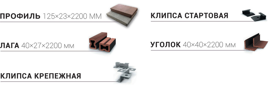 Комплектующие террасной доски