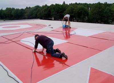 Логотип та зображення на даху для плоскої покрівлі з мембрани ПВХ