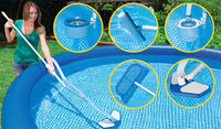 Аксесуари для догляду за басейном. Щітки, пилосос, штанга, шланг