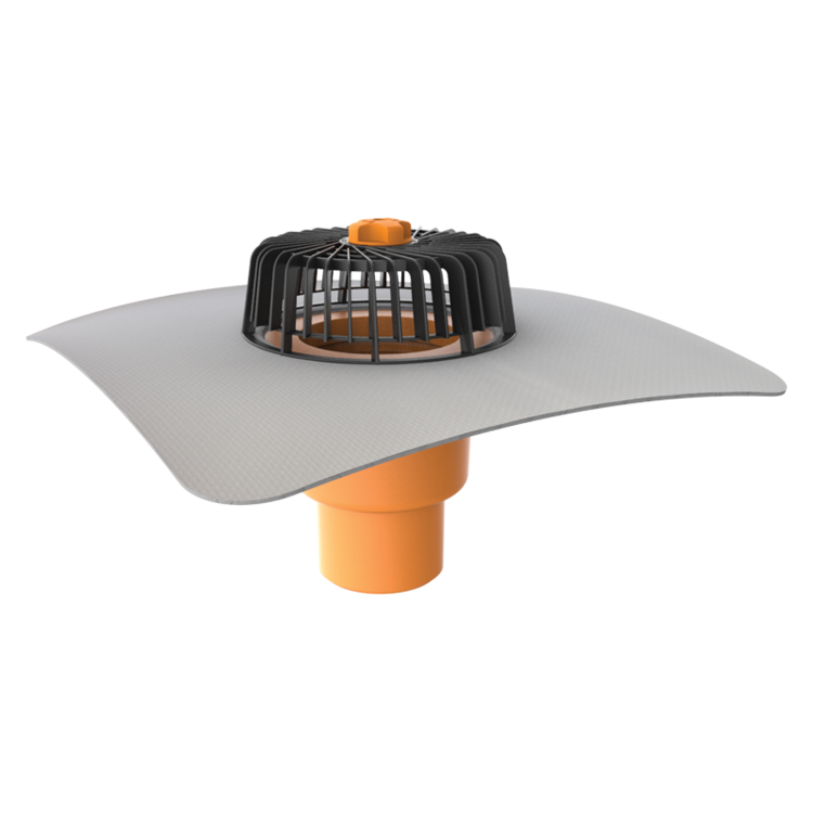 Покрівельні вирви та надставні елементи для плоских покрівель з мембраною ПВХ