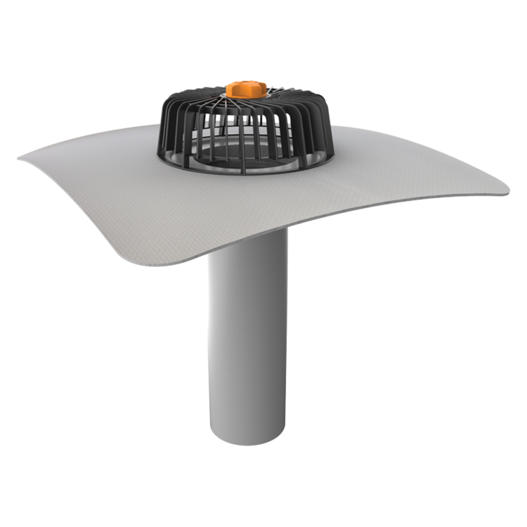 Подовжені одношарові покрівельні вирви для плоских покрівель з мембраною ПВХ