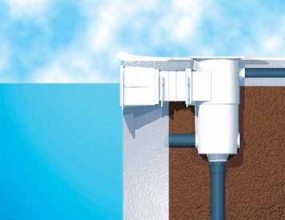 Скиммер в комплекте с скимваком, декоративной рамкой, для всех типов бассейнов с тремя местами подключения к трубопроводу